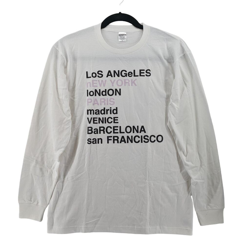 Urban Label Vintage World City Tshirt XL Long Sleeve Seamless Crew Neck Graphic‎